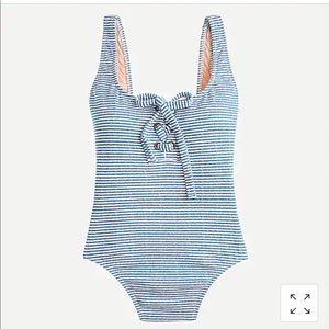 Jcrew Lace-up one-piece in faded stripe